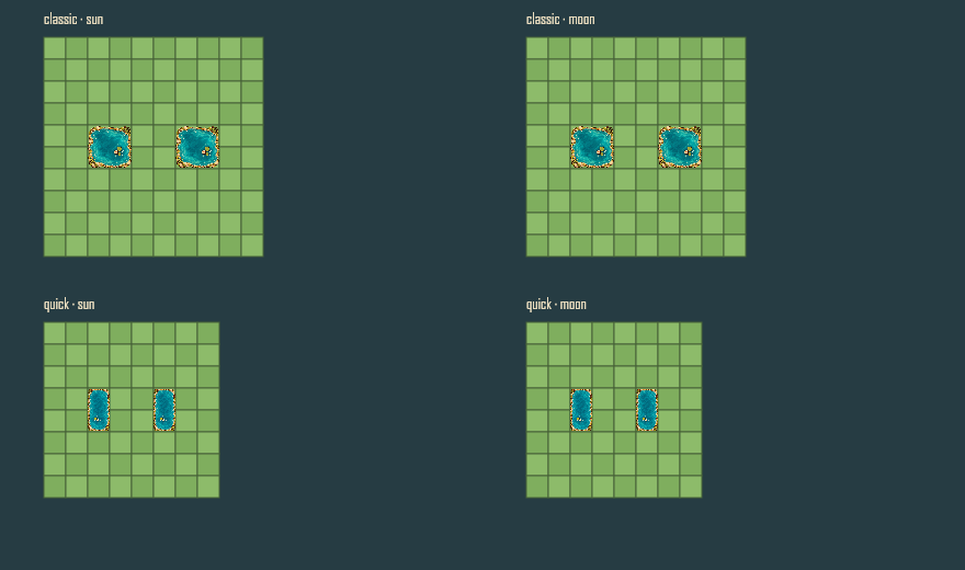 Classic and Quick board samples from Sun and Moon perspectives