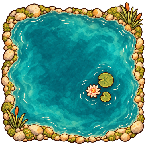 Square painted lake