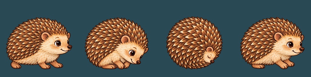 Hedgehog rolling helper poses