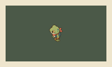 The left-facing hookshot animation study at its actual 32-pixel frame size.